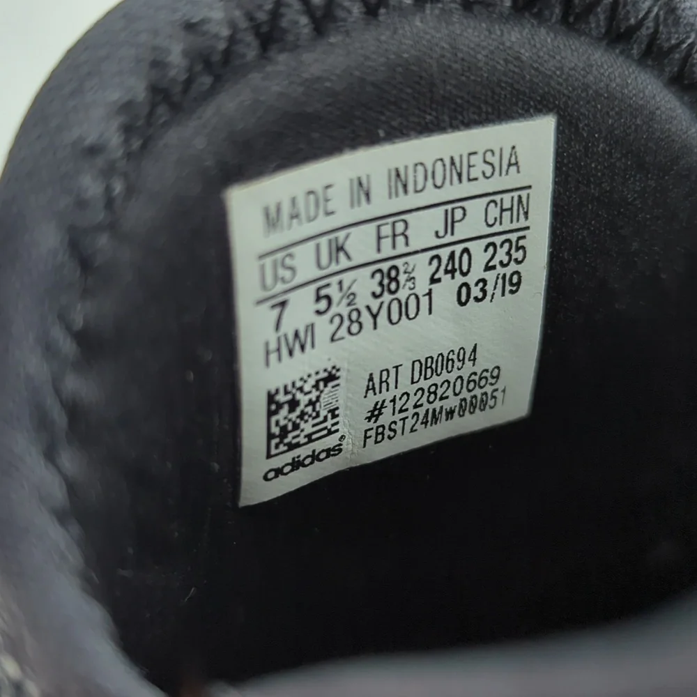 Adidas Cloud Foam Memory Footbed Lightweight Athletic Sneakers 7 Black White - Picture 12 of 14